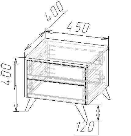 Тумба прикроватная 45х40х40 см KOD- ТУ-Хюгге