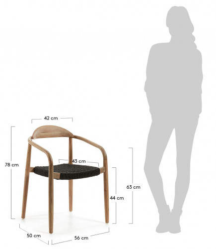 Стул Kave Home GLYNIS CC0555S15 (бежевый/черный)