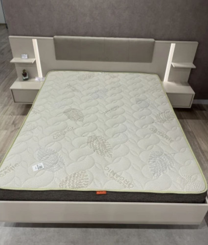 Кровать (каркас) Perfect Home Даст / Dast 160 с прикроватными тумбами и мягким изголовьем Беж