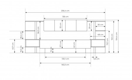 Кровать (каркас) Perfect Home Даст / Dast 160 с прикроватными тумбами и мягким изголовьем Беж