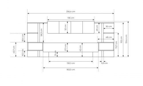 Кровать (каркас) Perfect Home Даст / Dast 160 с прикроватными тумбами и мягким изголовьем Беж