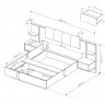 Кровать (каркас) Perfect Home Даст / Dast 160 с прикроватными тумбами и мягким изголовьем Беж