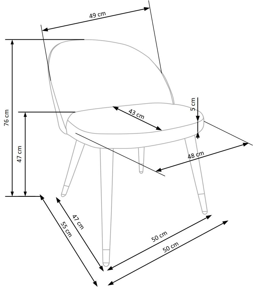 Стул PL- HALMAR K-315 темно-серый