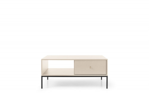 Стол журнальный Perfect Home Моно/Mono с 2 ящиками, черные ножки ML104 Беж песочный