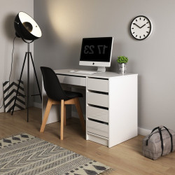 Стол туалетный письменный Perfect Home Ада/Ada 5S/120 с 5 ящиками Белый глянец