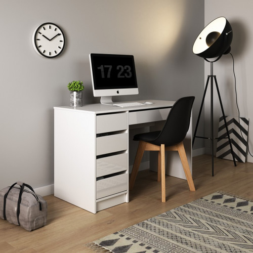 Стол туалетный письменный Perfect Home Ада/Ada 5S/120 с 5 ящиками Белый глянец