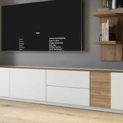 Тумба TV Forte LEWISVILLE LWST141 Дуб Валенсия/Серый 