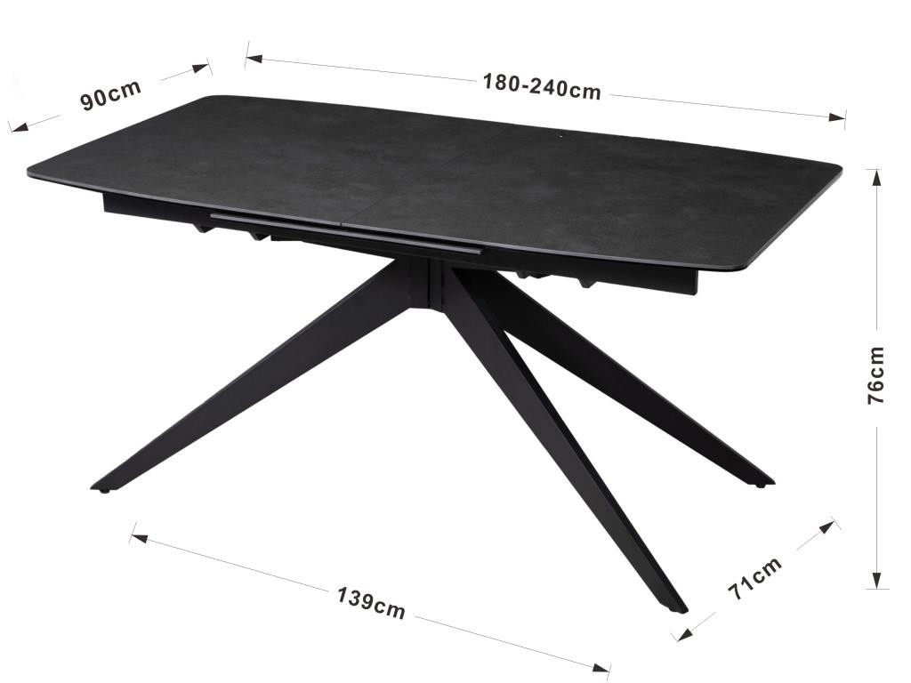 Стол керамический Avn- COSMO 180-240x90 Ceramic Black