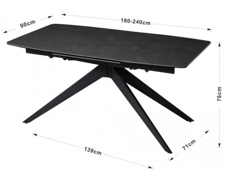 Стол керамический Avn- COSMO 180-240x90 Ceramic Black