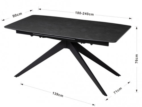 Стол керамический Avn- COSMO 180-240x90 Ceramic Black