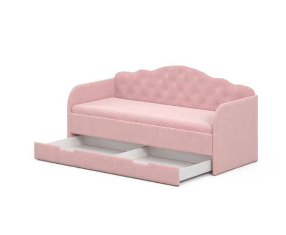 Детская кровать с ящиком VRN- "MELISA" 90х190 см Rose(розовый)