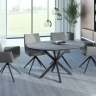 Стол SIGNAL Gaston CERAMIC 100(135)*100 серый / черный 