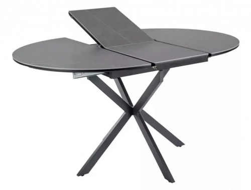 Стол SIGNAL Gaston CERAMIC 100(135)*100 серый / черный 