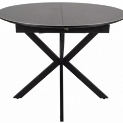 Стол SIGNAL Gaston CERAMIC 100(135)*100 серый / черный 