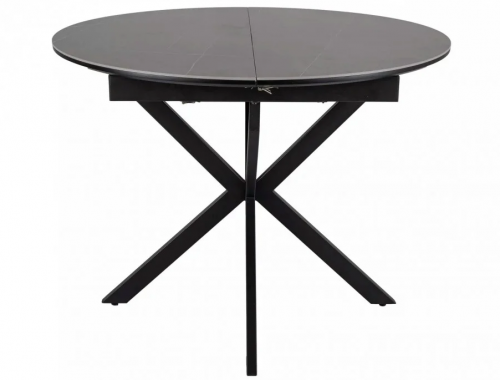 Стол SIGNAL Gaston CERAMIC 100(135)*100 серый / черный 