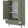 Шкаф на 2 двери с 1 ящиком Helvetia SCANDI 24GDOH38 (зеленый / дуб)
