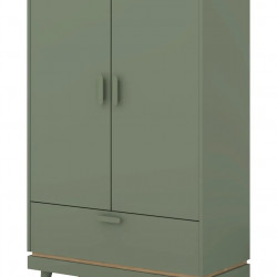 Шкаф на 2 двери с 1 ящиком Helvetia SCANDI 24GDOH38 (зеленый / дуб)
