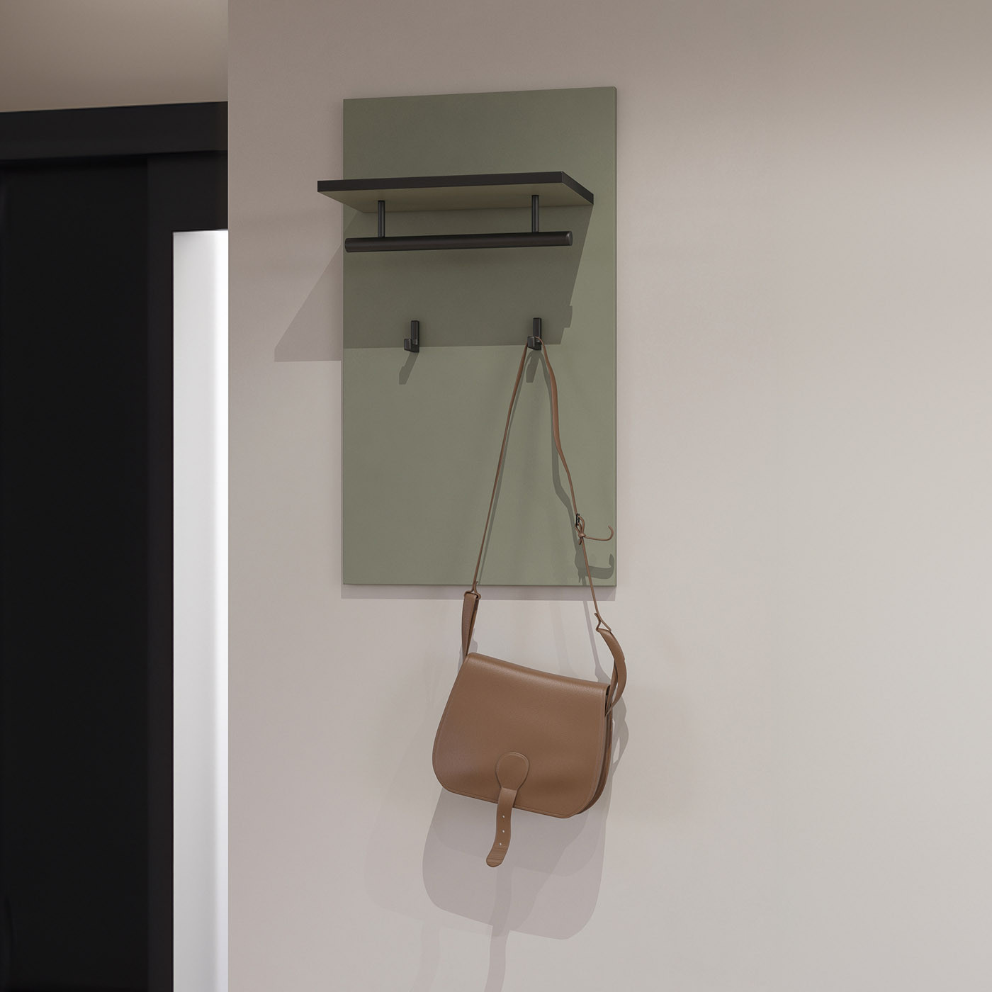 Комплект для прихожей Helvetia CROSS (дымчатый зеленый -черный)