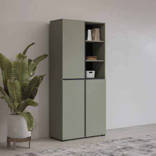 Комплект для прихожей Helvetia CROSS (дымчатый зеленый -черный)