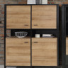 Комод высокий на 4 двери Forte HIGH ROCK HRKK521 (дуб ривьера/черный)
