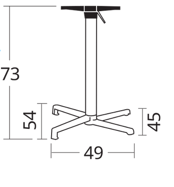 Поворотная база для стола VLL- SCAB Domino Folding 5160 H73 (белый)