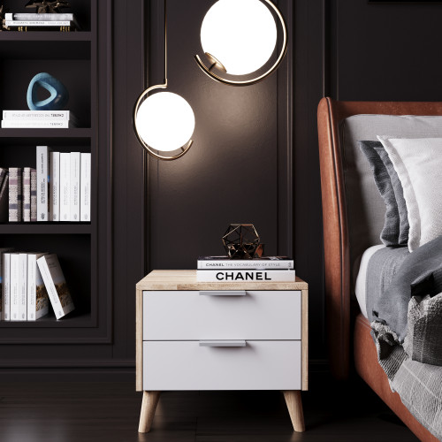 Тумба прикроватная 45х40х40 см KOD- ТУ-Хюгге (белый фасад)