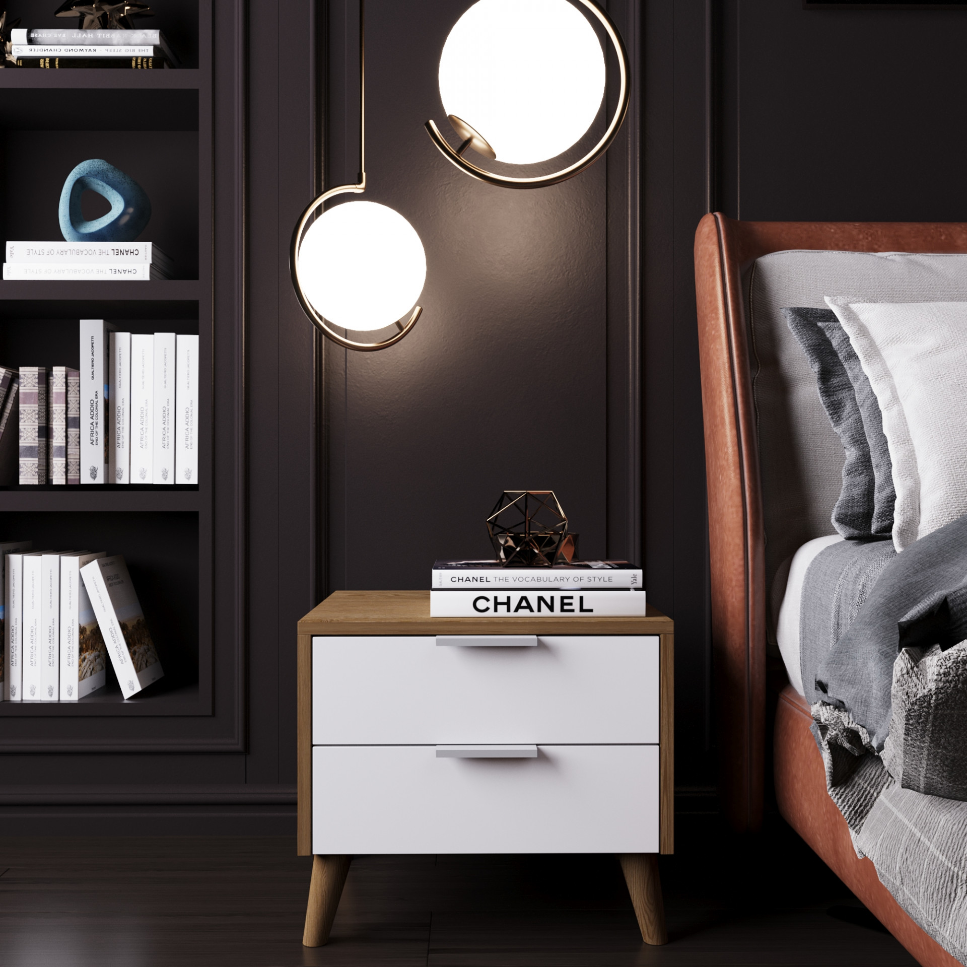 Тумба прикроватная 45х40х40 см KOD- ТУ-Хюгге (белый фасад)