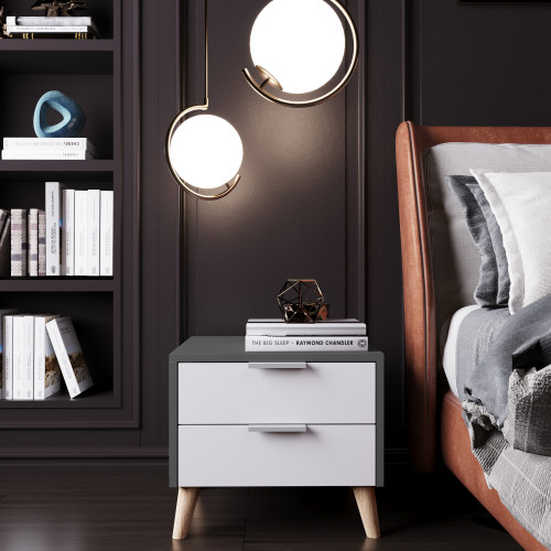 Тумба прикроватная 45х40х40 см KOD- ТУ-Хюгге (белый фасад)