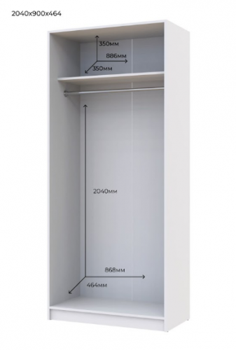 Шкаф для одежды DRS- Promo (90х52х204) 2 дв графит