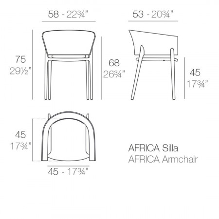 Кресло TERR- Vondom Africa (черный)