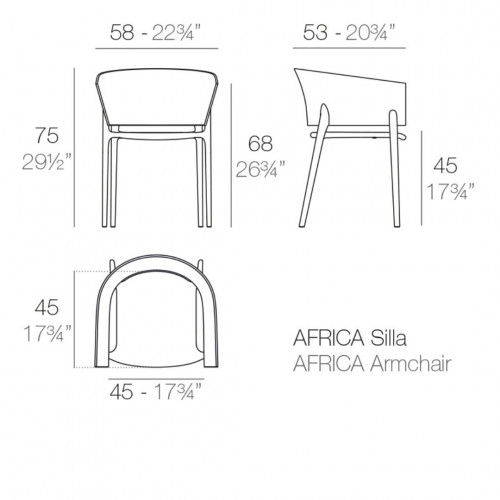 Кресло TERR- Vondom Africa (черный)