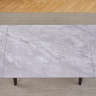 Стол обеденный INI- OSLO CERAMIC 120(180)*80 серый глянец/черный каркас