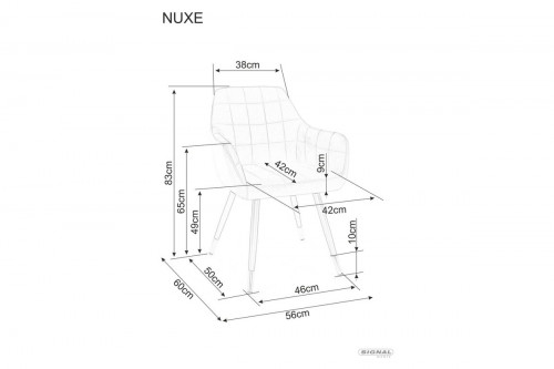 Обеденный комплект SIGNAL: круглый стол из керамики Murano(белый) + 4 стула Nuxe Velvet(серый)