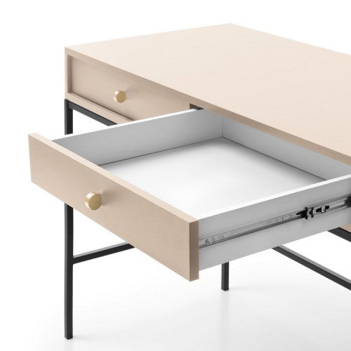 Стол туалетный Perfect Home Моно/Mono с 2 ящиками и черными ножками MT104 Беж