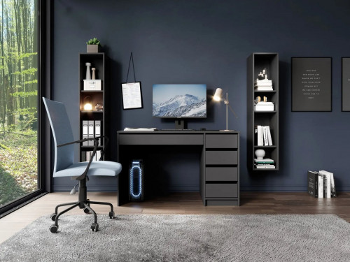Стол туалетный письменный Perfect Home Ада/Ada 5S/120 с 5 ящиками Антрацит