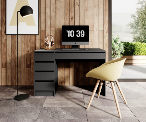 Стол туалетный письменный Perfect Home Ада/Ada 5S/120 с 5 ящиками Антрацит
