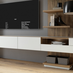 Тумба TV навесная Forte LEWISVILLE LWSTH131 Дуб Валенсия/Серый