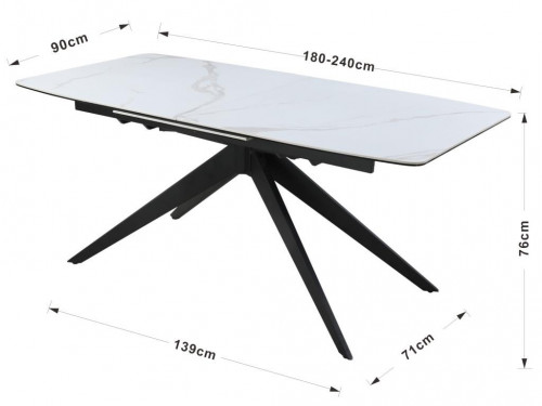 Стол керамический Avn- COSMO 180-240x90 Ceramic White 