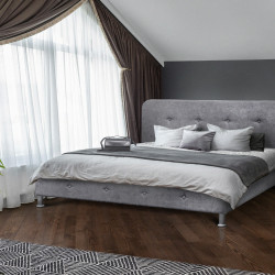 Кровать двуспальная с ламелями BIO- Софт Доминика (серый)