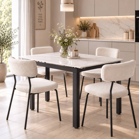 Стол обеденный Prime TC EVRO- Ashwood White Glossy Ceramics