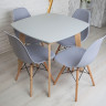 Кухонный комплект Ont- Джузеппе серый квадратный стол + 4 стула Classic (Осако)