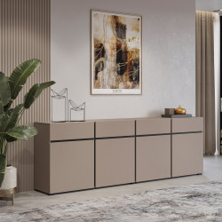 Комод на 4 двери и 4 ящика Helvetia CROSS 24CWMY25 (конго-черный)