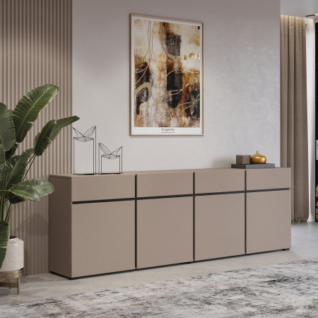 Комод на 4 двери и 4 ящика Helvetia CROSS 24CWMY25 (конго-черный)