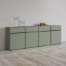 Комод на 4 двери и 4 ящика Helvetia CROSS 24GWMY25 (дымчатый зеленый -черный)