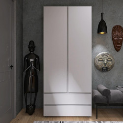 Шкаф распашной на 2 двери и 2 шухляды EVR- Лайт ШЛ-2 белый(нимфея альба)