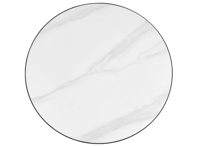 Стол кофейный CRV- Bliss, Arctic ice top black base with gold strip 50*50 см