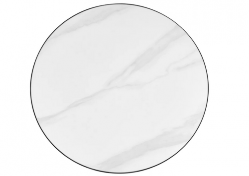 Стол кофейный CRV- Bliss, Arctic ice top black base with gold strip 50*50 см