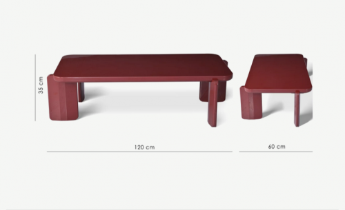 Стол кофейный CRV- Diego, Marsala top and base(бордовый)