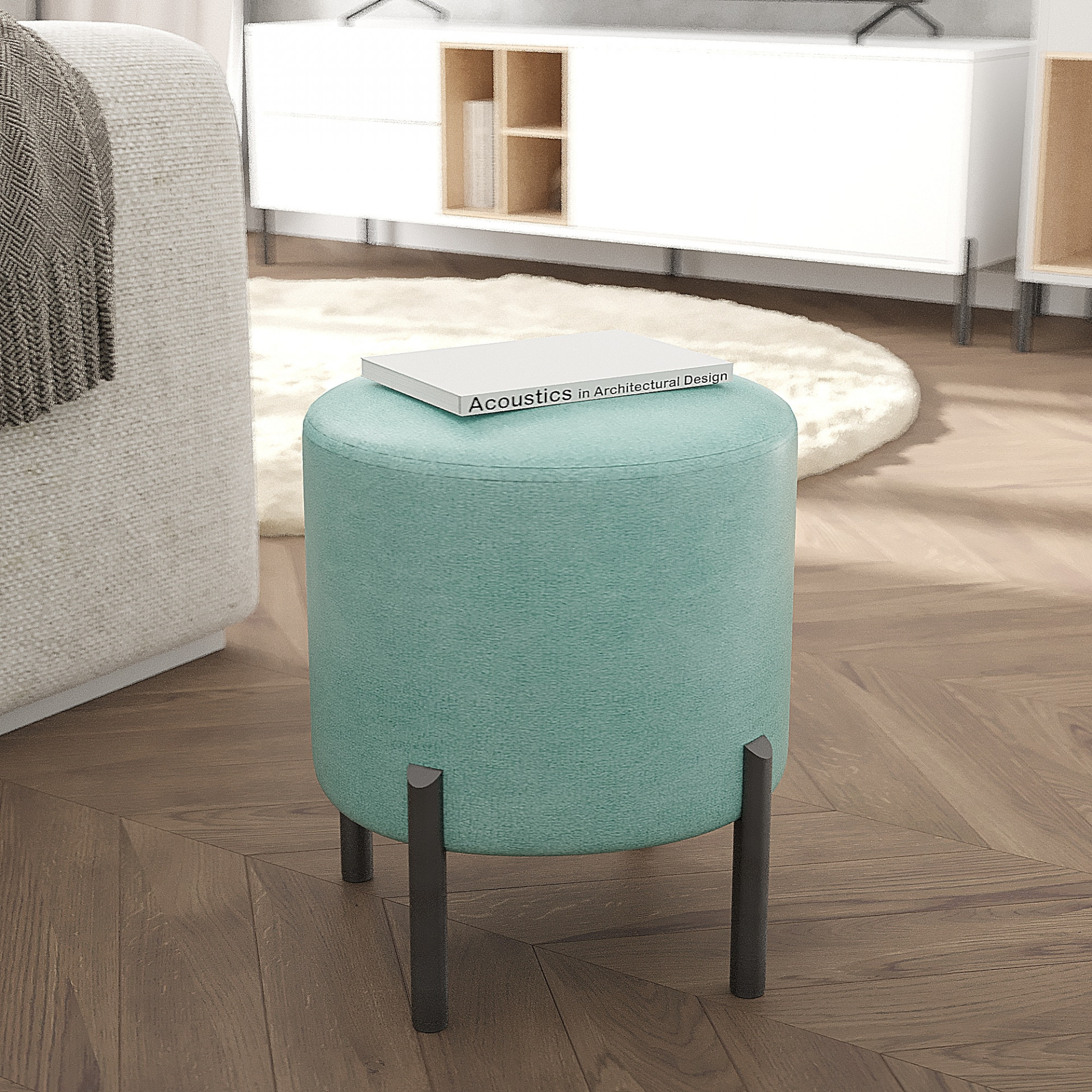 Пуф на ножках 43х35 KOD- Пуф-Ларго (ткань велюр)