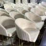 Стул обеденный Art-Deco EXI- Cizgili бежевый велюр + золотые ножки